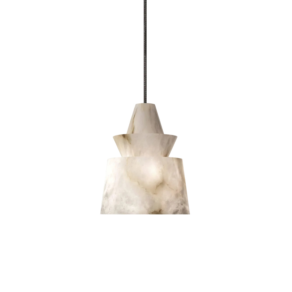 Pendant Light Layered Soft Glow With White Alabaster